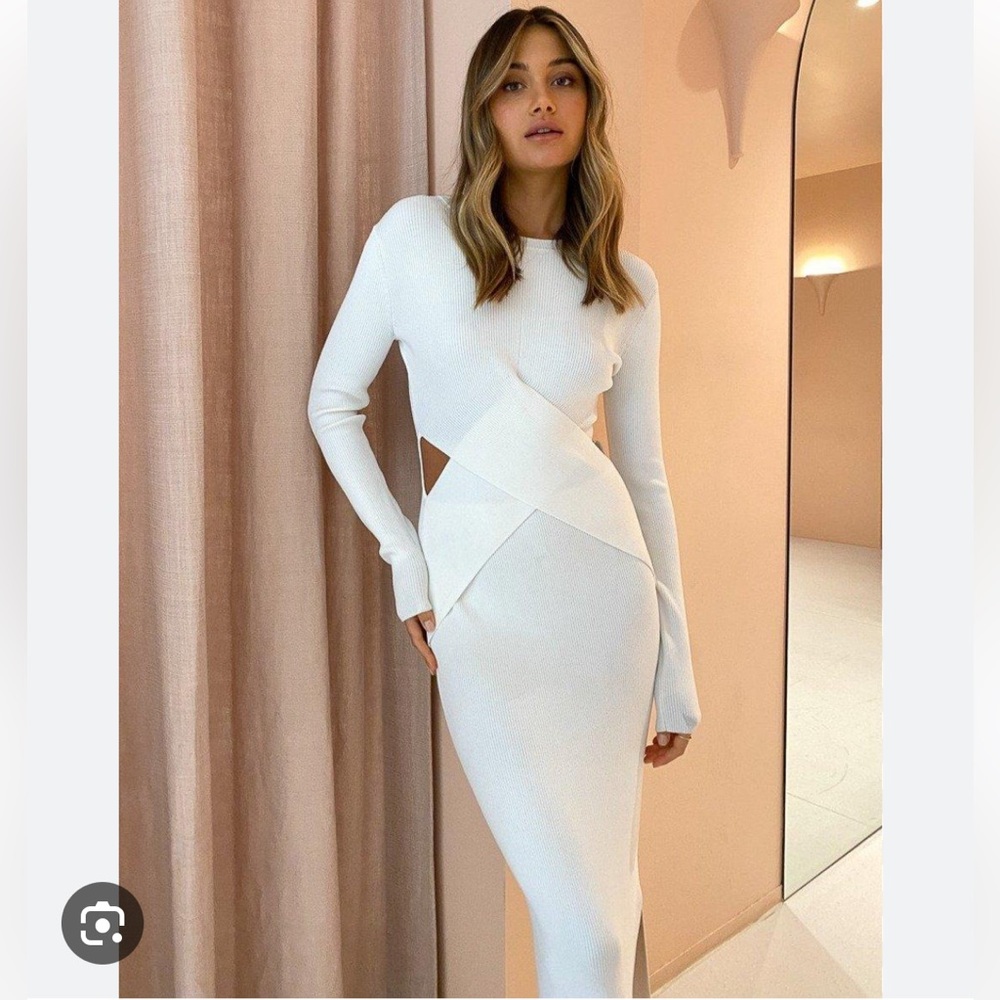 NWT Sir The Label Celena draped white dress size m medium